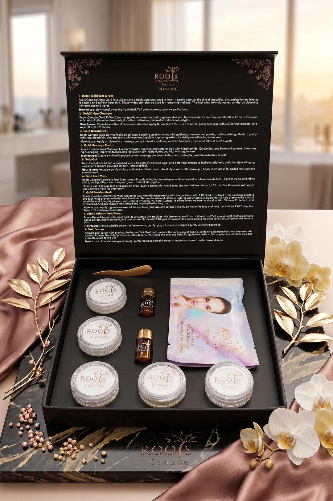Luxury Party Glow Kit – Black & Gold Combination (9 Steps)