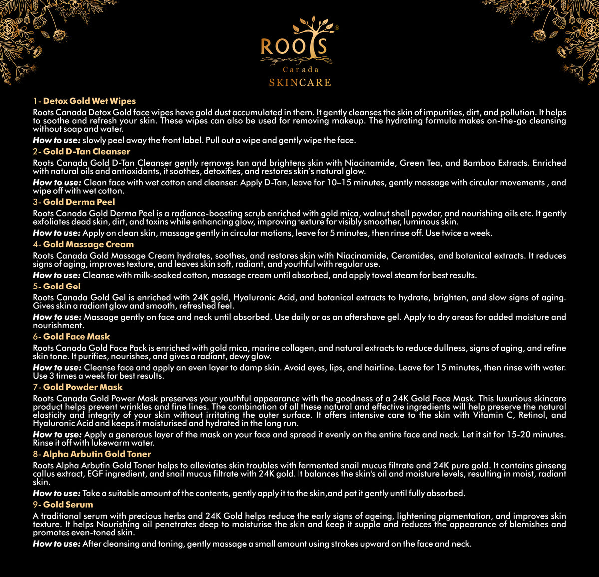 Luxury Party Glow Kit – Black & Gold Combination (9 Steps)