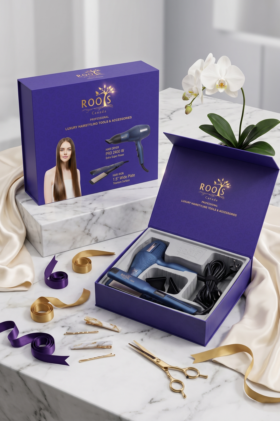 Blue Hair Dryer & Straighting Iron