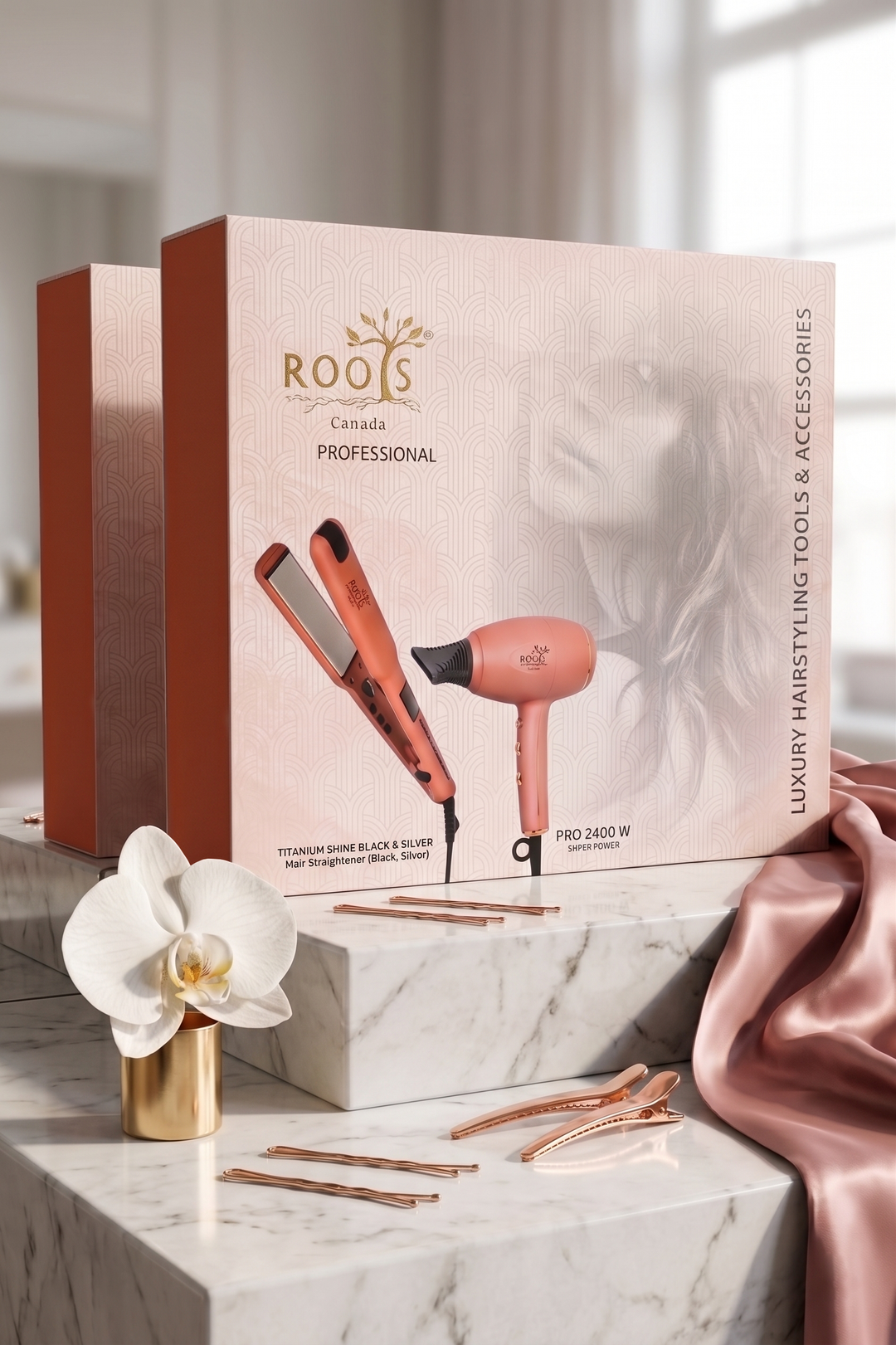 Orange Hair Dryer & Straighting Iron