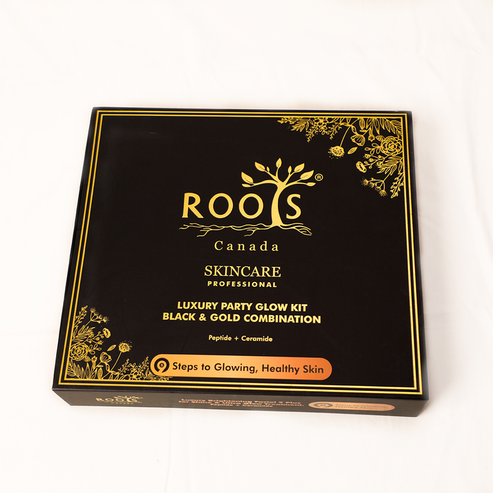 Luxury Party Glow Kit – Black & Gold Combination (9 Steps)