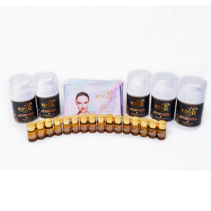 Luxury Party Glow Kit – Black & Gold Combination (9 Steps)