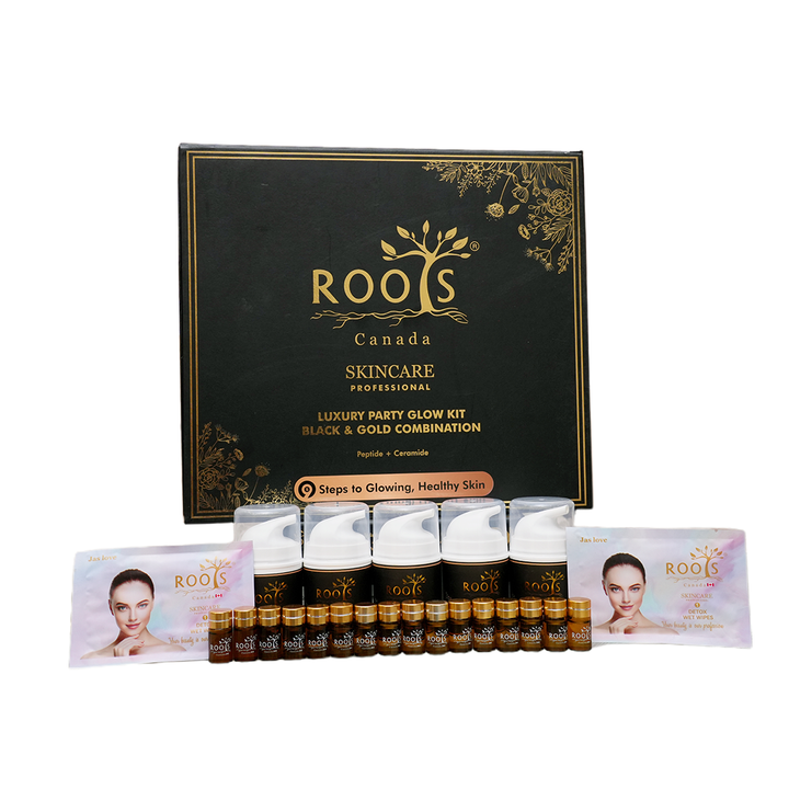 Luxury Party Glow Kit – Black & Gold Combination (9 Steps)