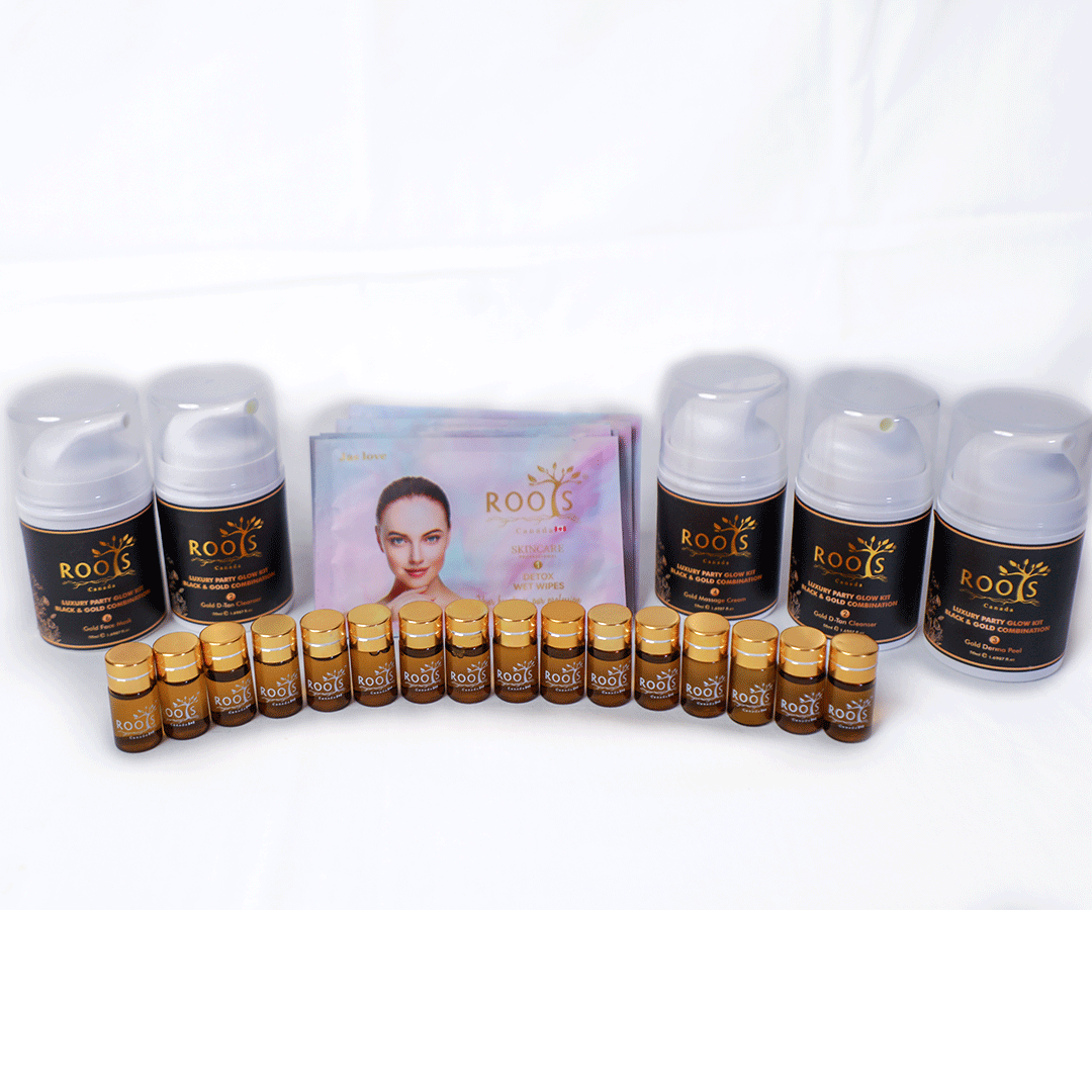 Luxury Party Glow Kit – Black & Gold Combination (9 Steps)